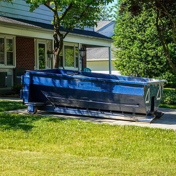 residential dumpsters can be placed on a driveway or yard, but precautions should be taken to avoid damage to the property